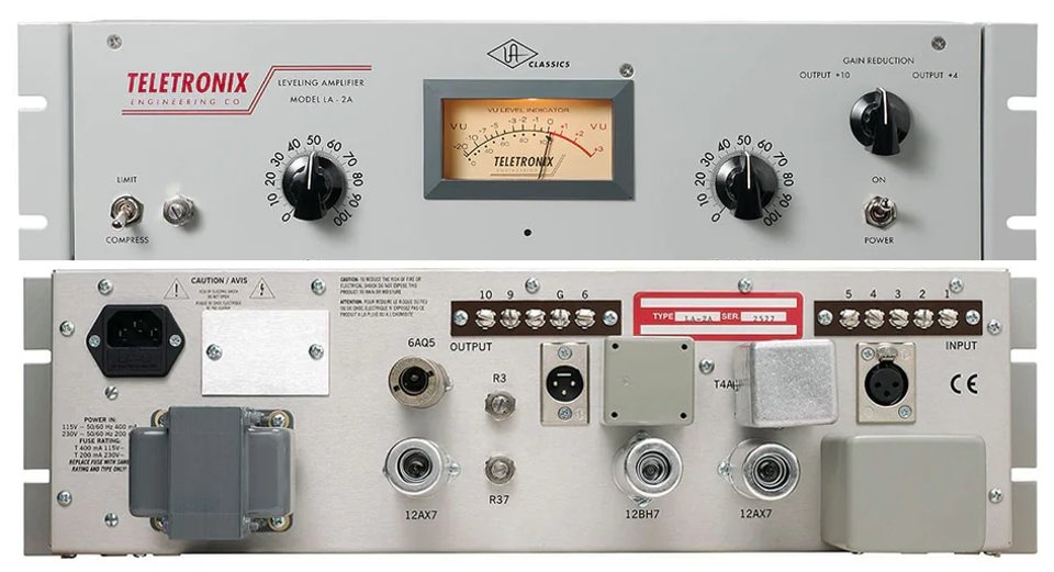 Universal Audio Teletronix LA-2A Leveling Amplifier Hardware Unit Front Back